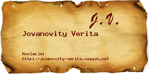 Jovanovity Verita névjegykártya